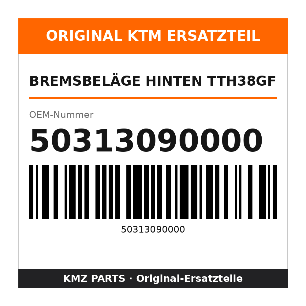 KTM Bremsbeläge hinten TTH38GF 50313090000