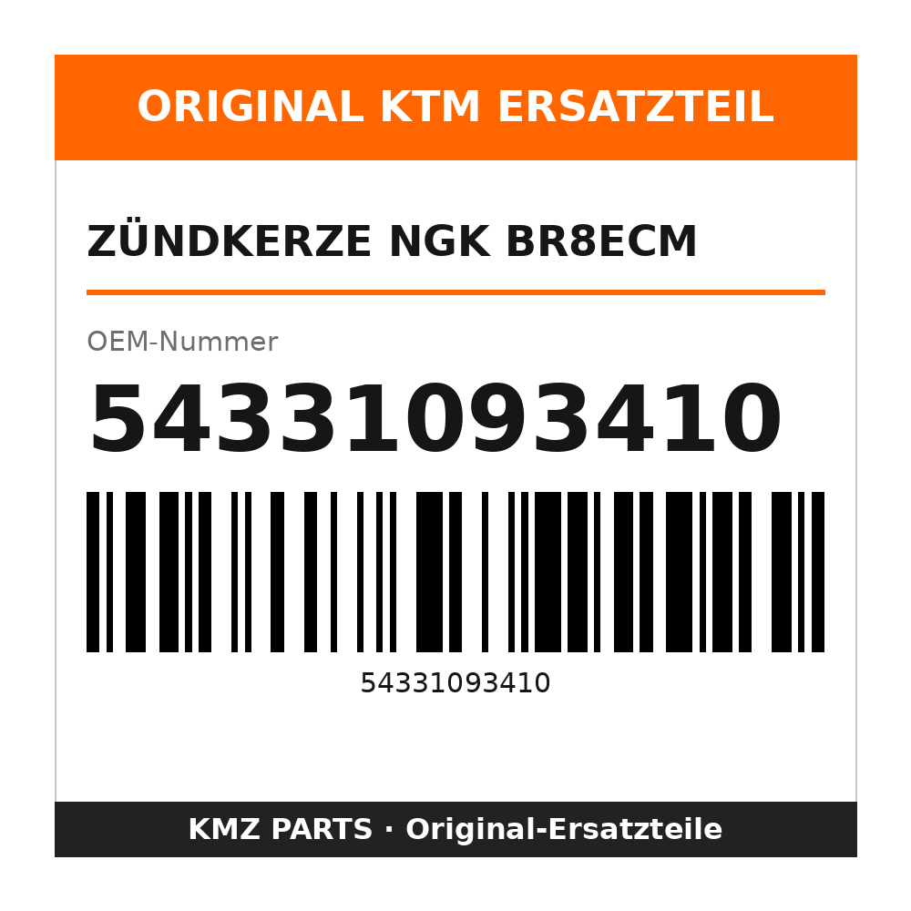 KTM Zündkerze NGK BR8ECM 54331093410