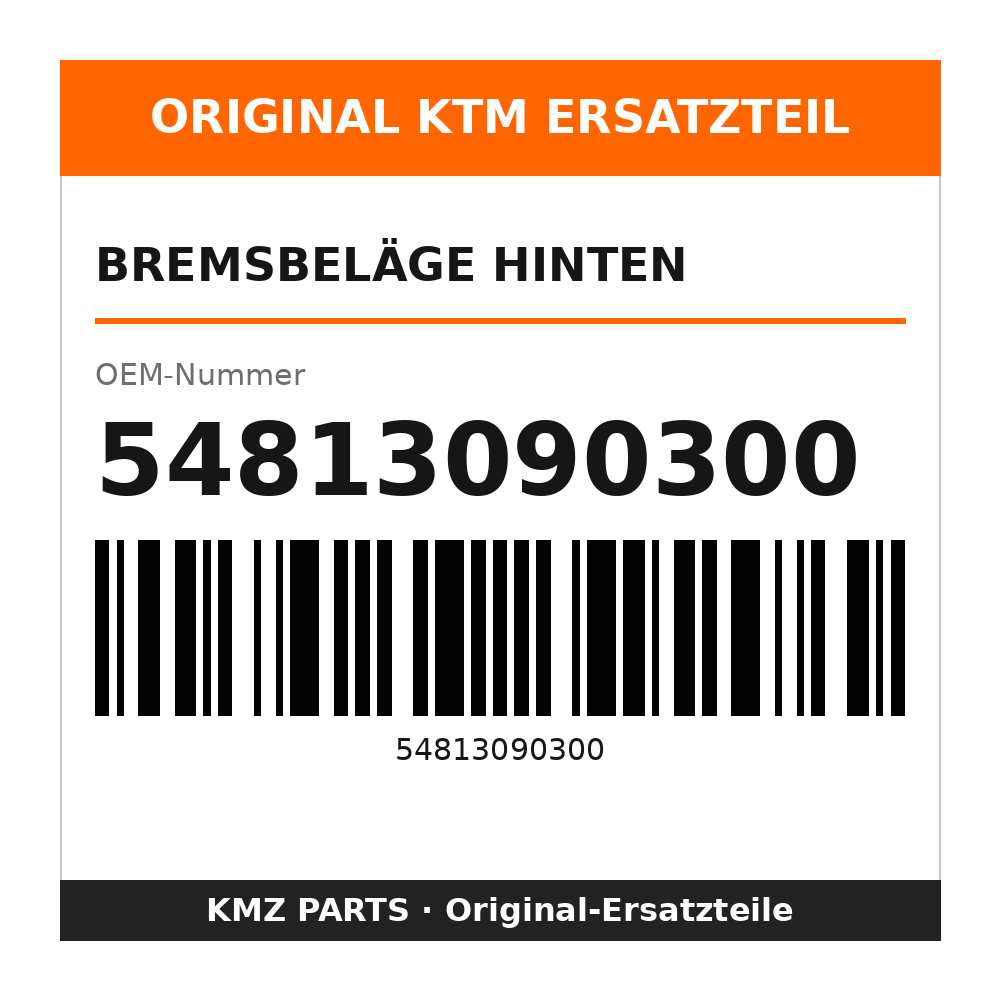 KTM Bremsbeläge hinten 54813090300