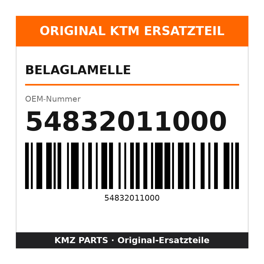 KTM Belaglamelle 54832011000