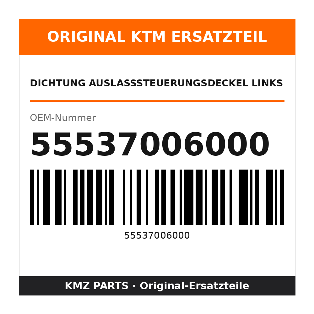 KTM Dichtung Auslasssteuerungsdeckel links 55537006000