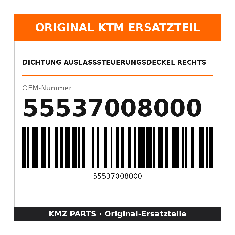 KTM Dichtung Auslasssteuerungsdeckel rechts 55537008000