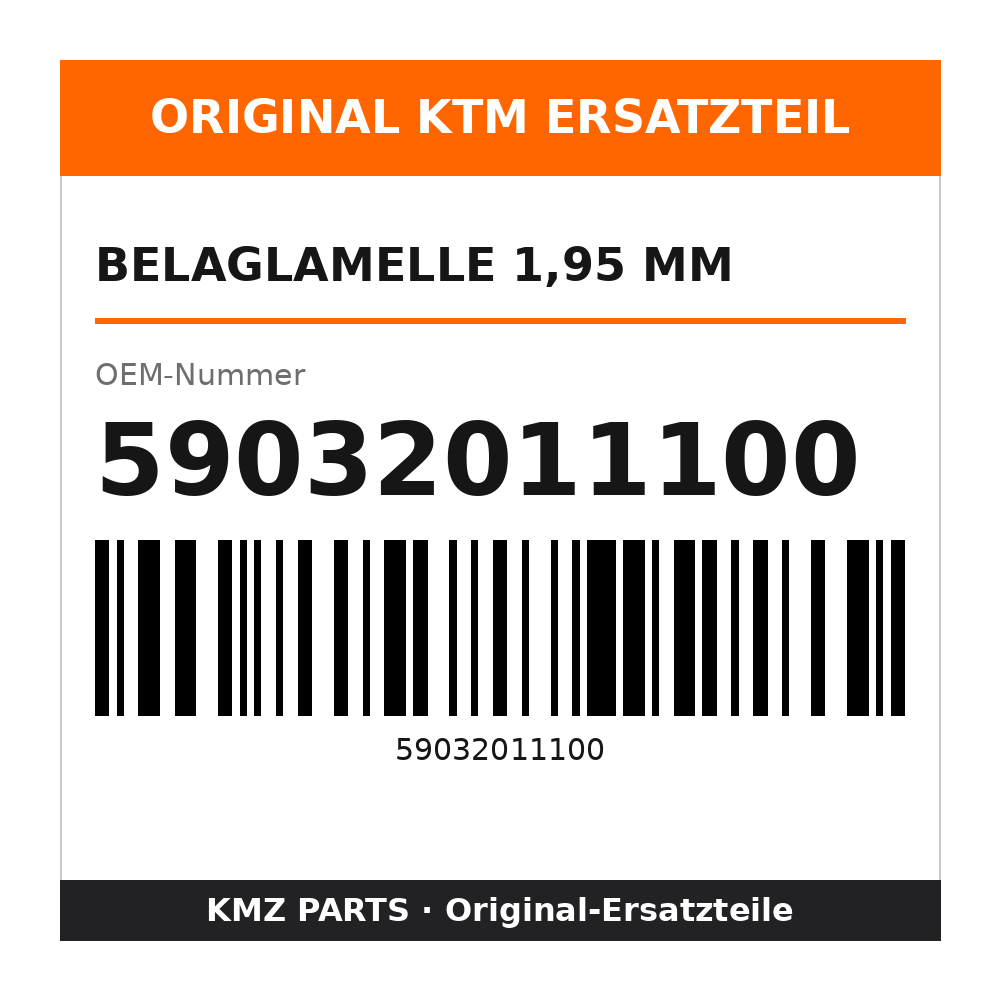 KTM Belaglamelle 1,95 mm 59032011100