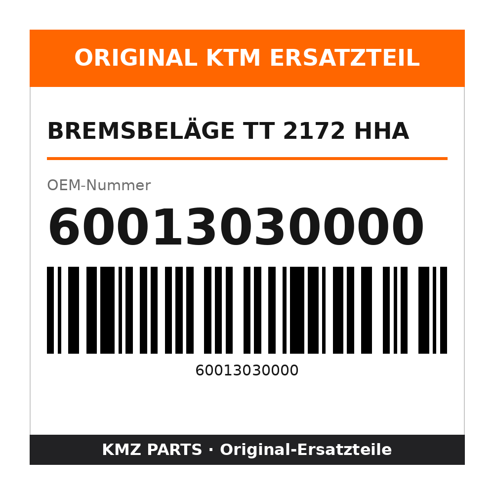 KTM Bremsbeläge TT 2172 HHA 60013030000