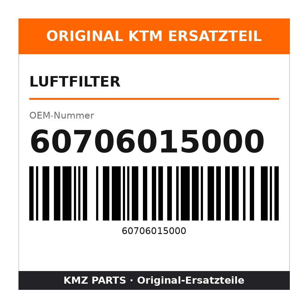 KTM Luftfilter 60706015000