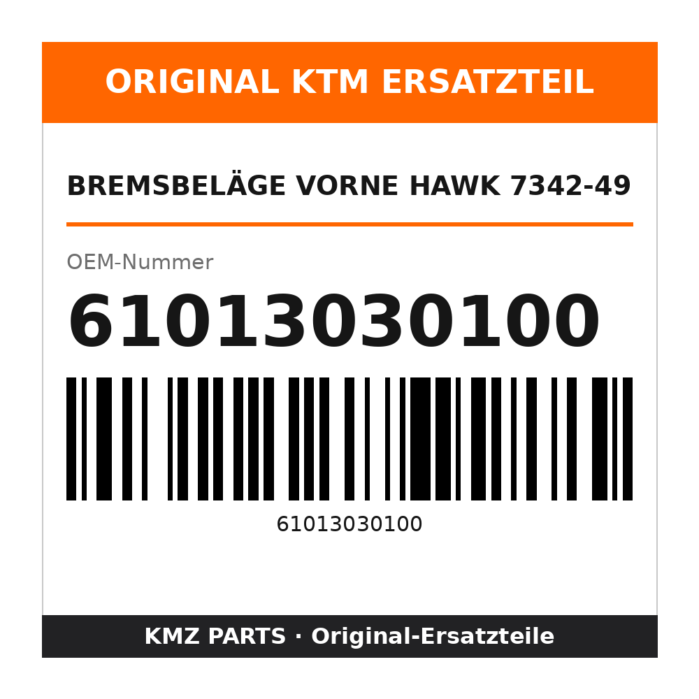 KTM Bremsbeläge vorne HAWK 7342-49 61013030100