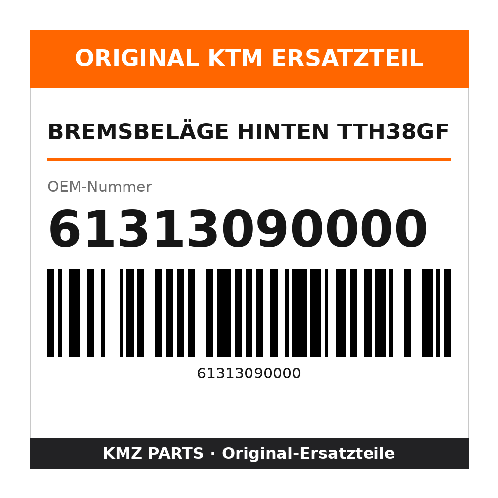 KTM Bremsbeläge hinten TTH38GF 61313090000