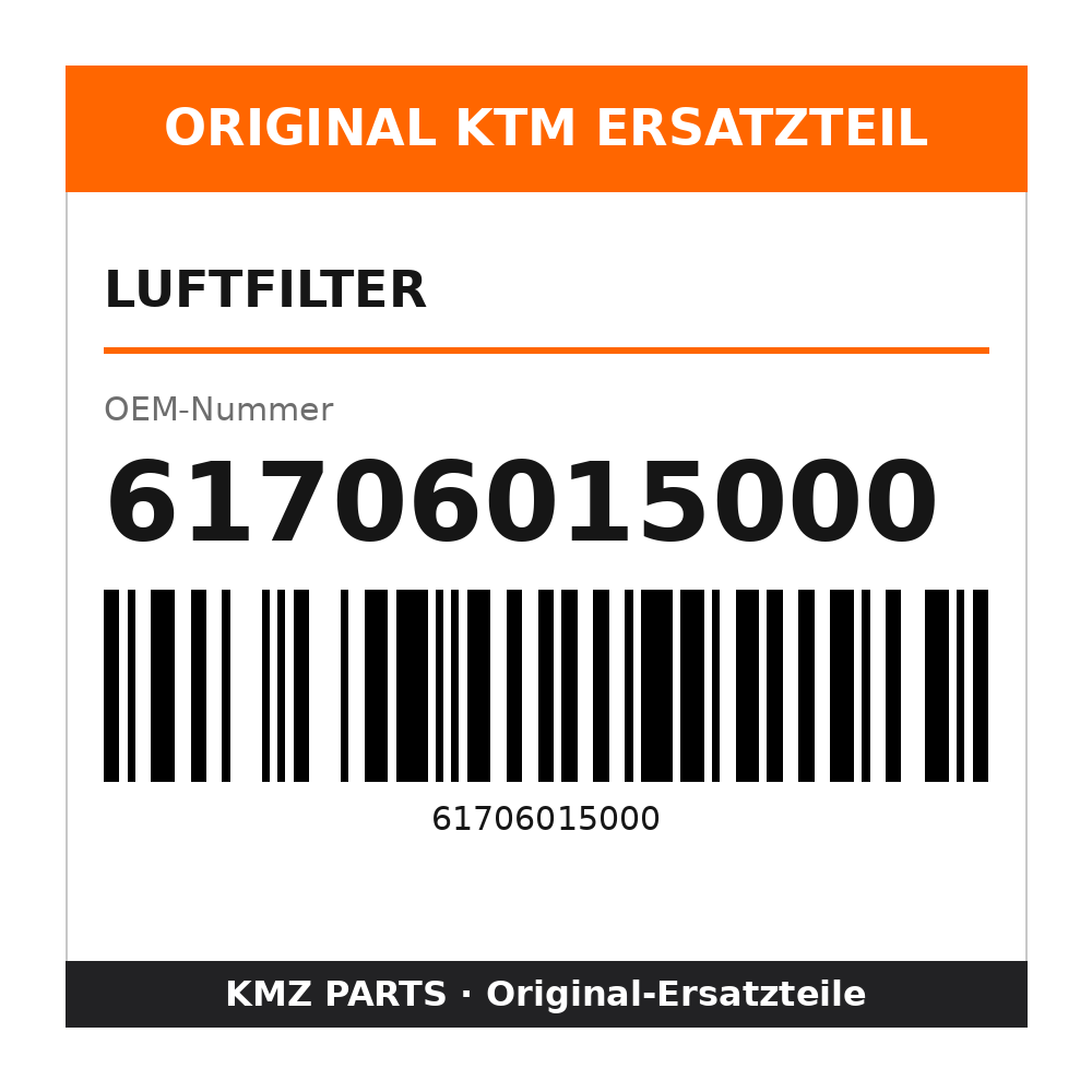 KTM Luftfilter 61706015000
