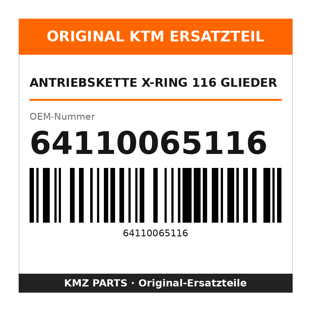 KTM Antriebskette X-Ring 116 Glieder 64110065116