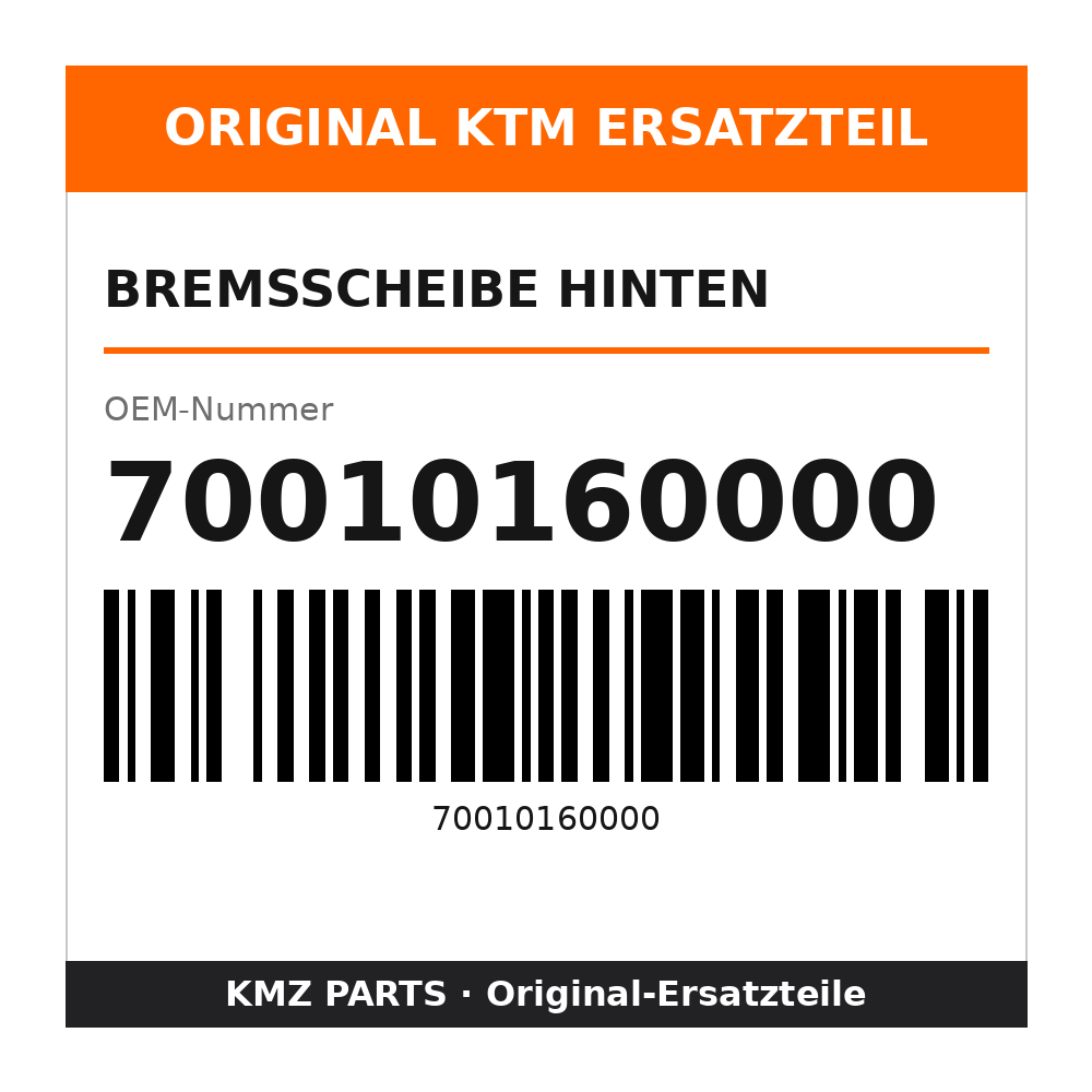 KTM Bremsscheibe hinten 70010160000