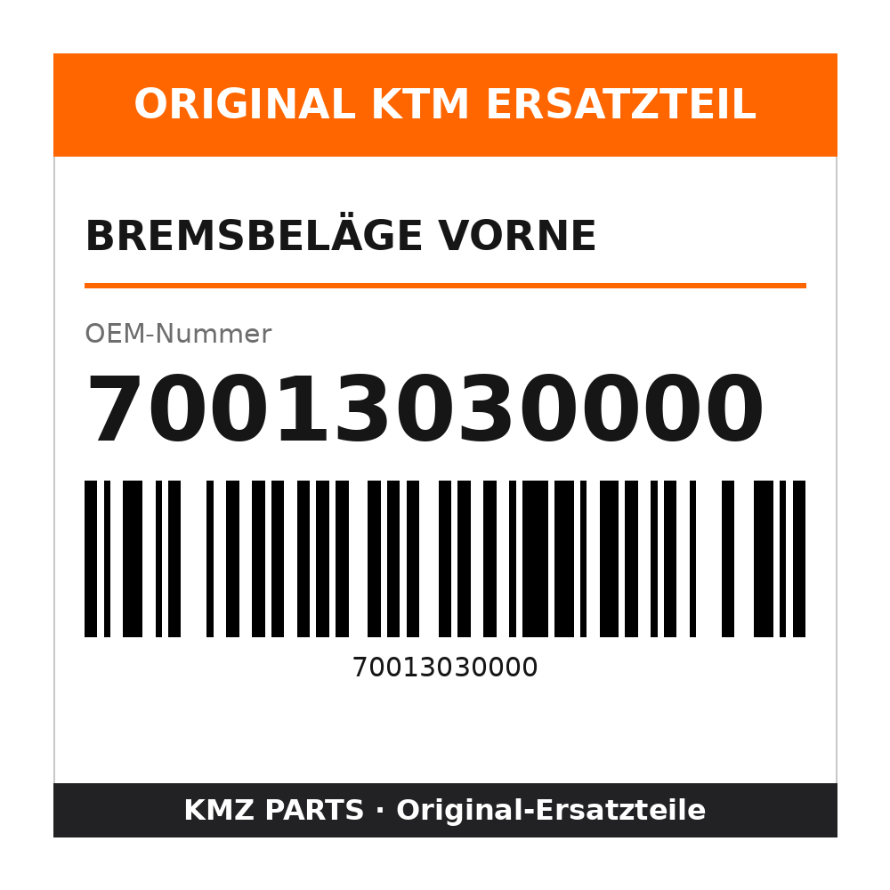 KTM Bremsbeläge vorne 70013030000