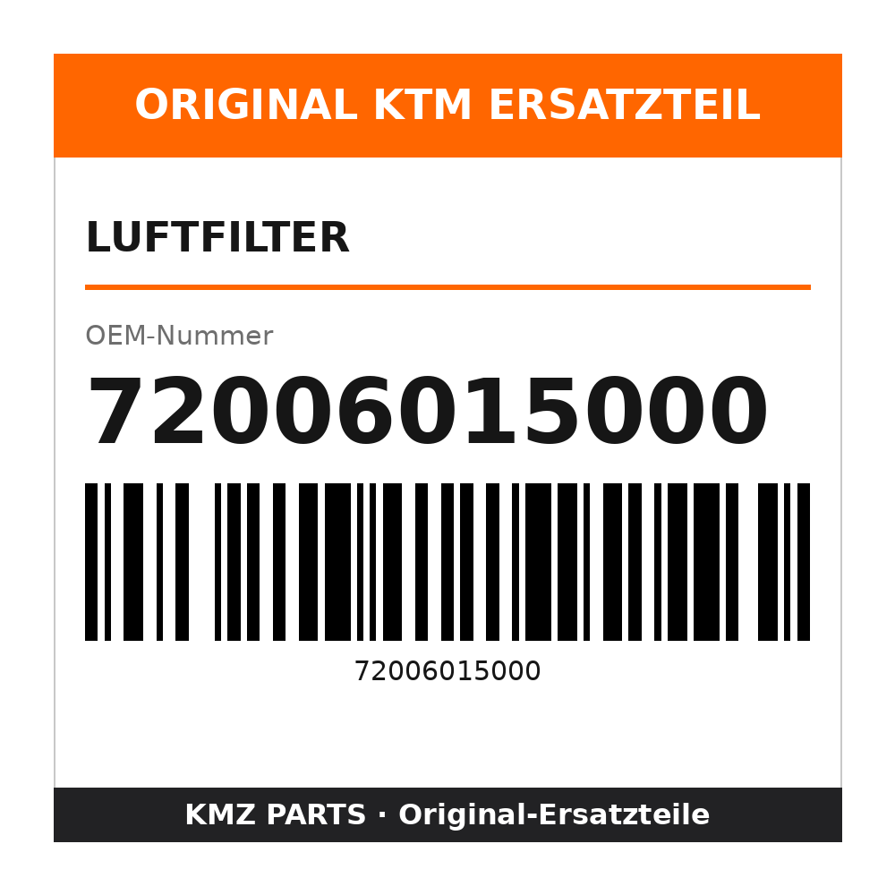 KTM Luftfilter 72006015000