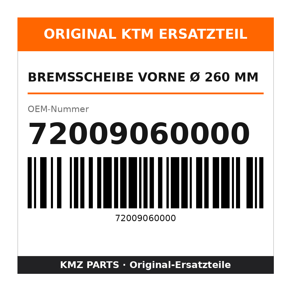 KTM Bremsscheibe vorne Ø 260 mm 72009060000