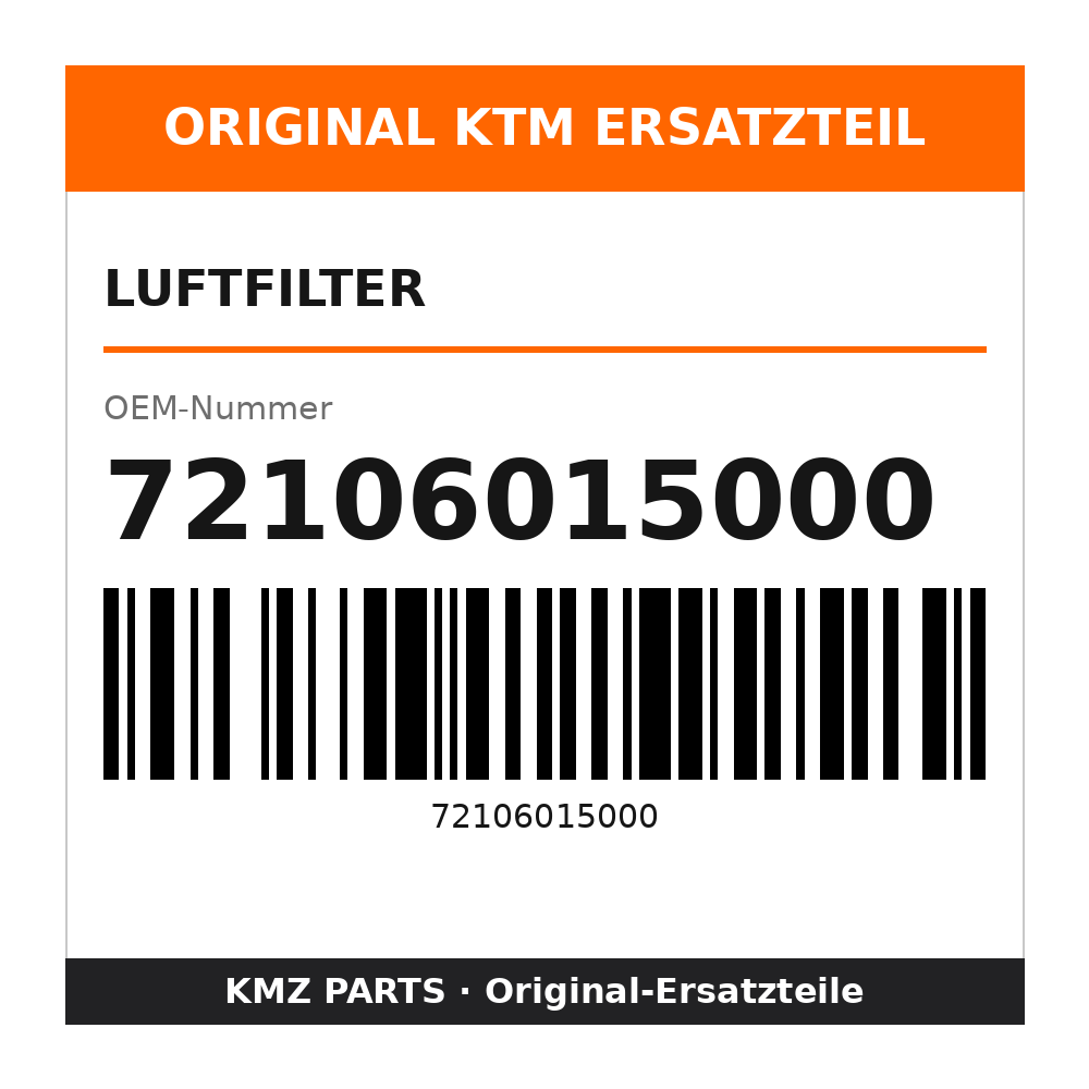 KTM Luftfilter 72106015000