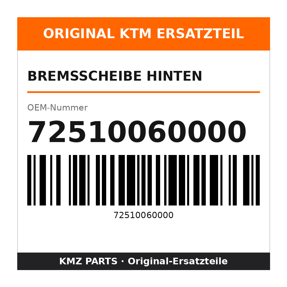 KTM Bremsscheibe hinten 72510060000