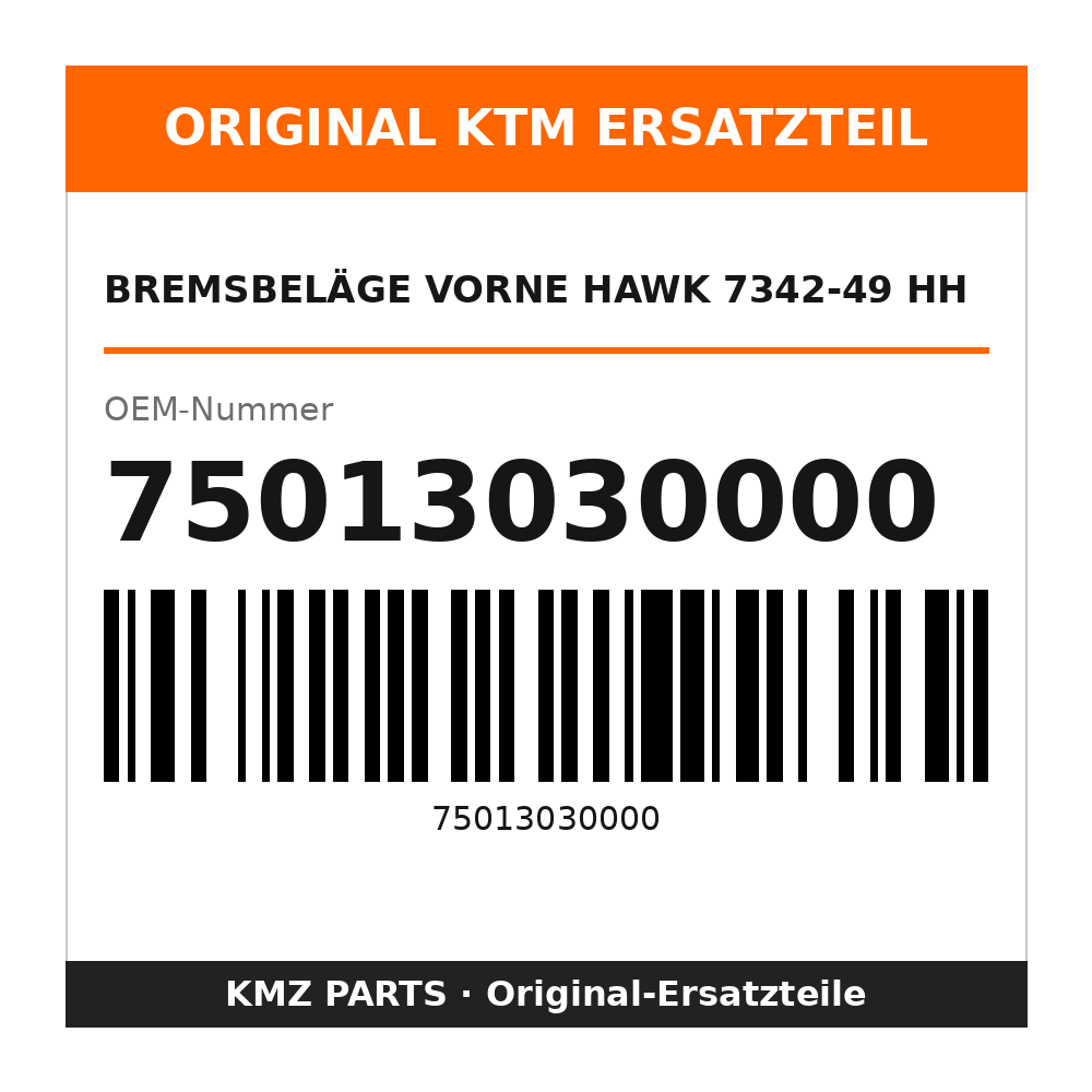 KTM Bremsbeläge vorne HAWK 7342-49 HH 75013030000