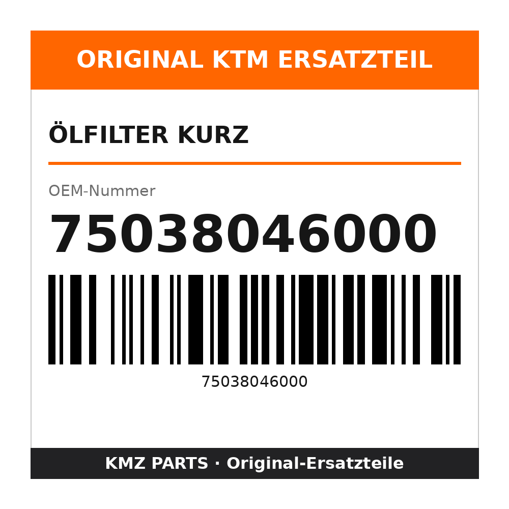 KTM Ölfilter kurz 75038046000