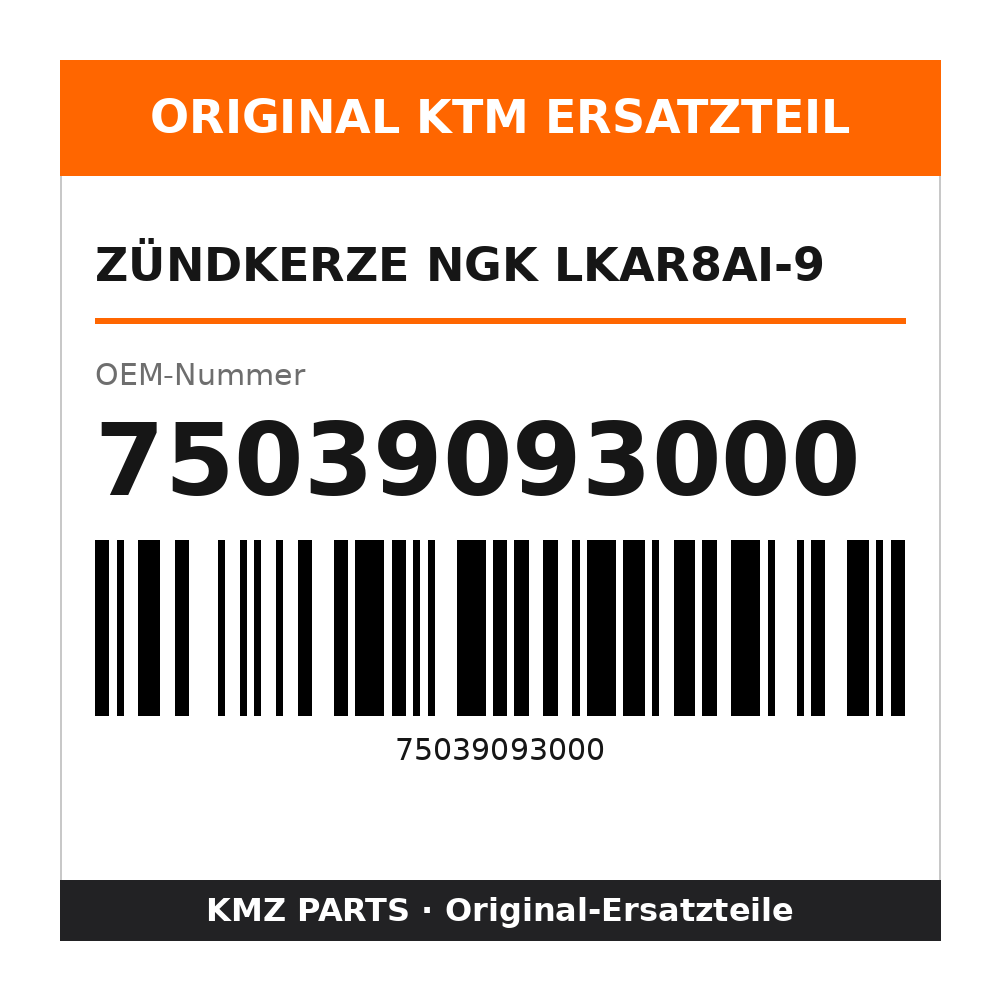 KTM Zündkerze NGK LKAR8AI-9 75039093000