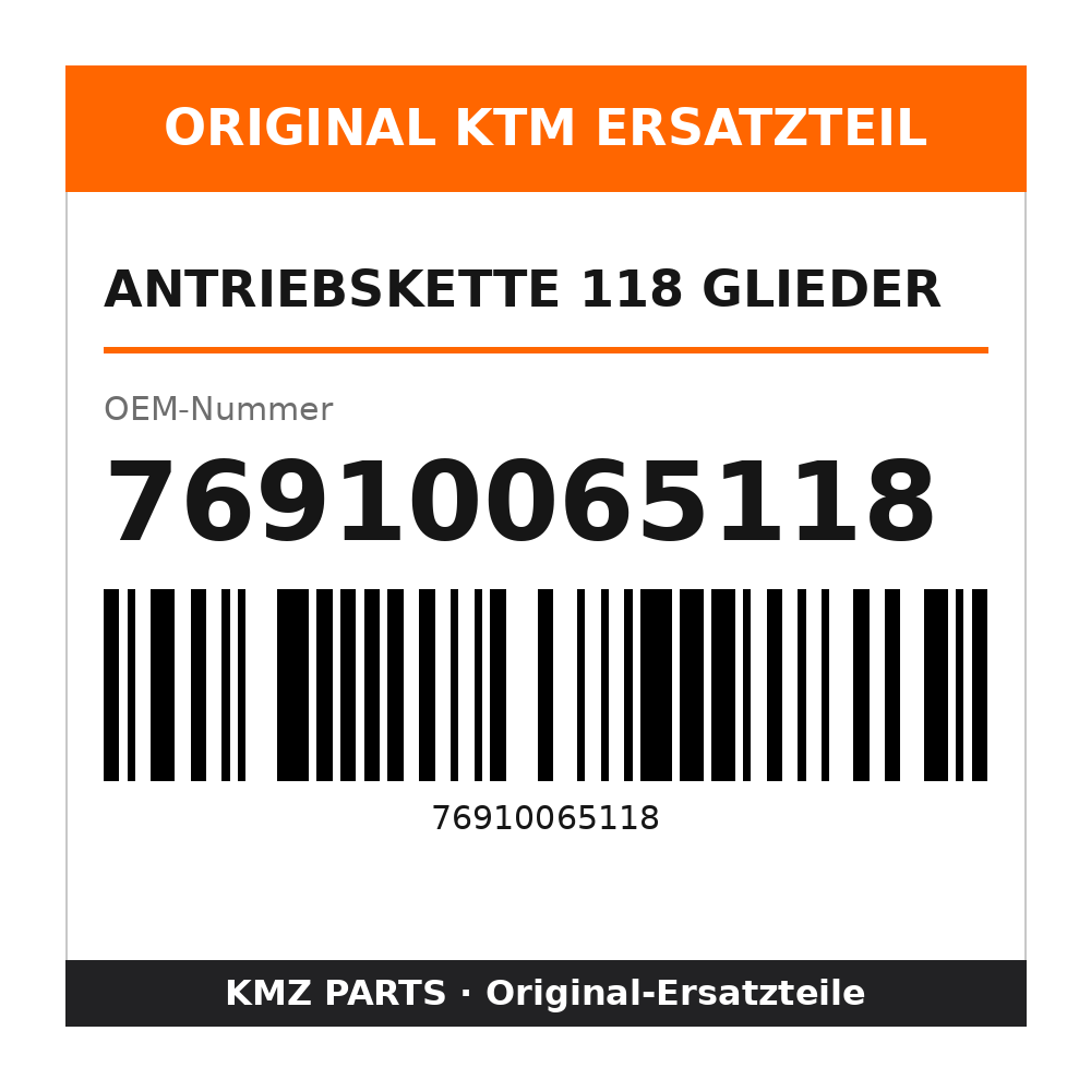 KTM Antriebskette 118 Glieder 76910065118