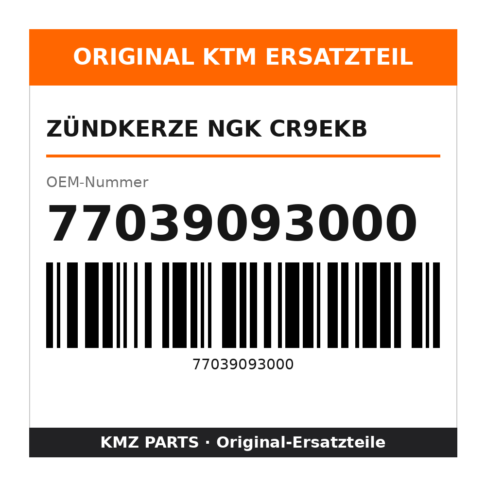 KTM Zündkerze NGK CR9EKB 77039093000