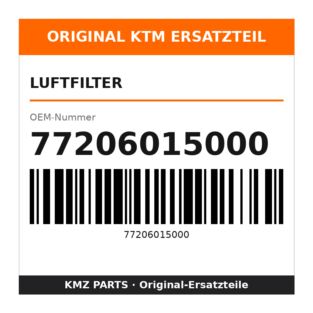 KTM Luftfilter 77206015000