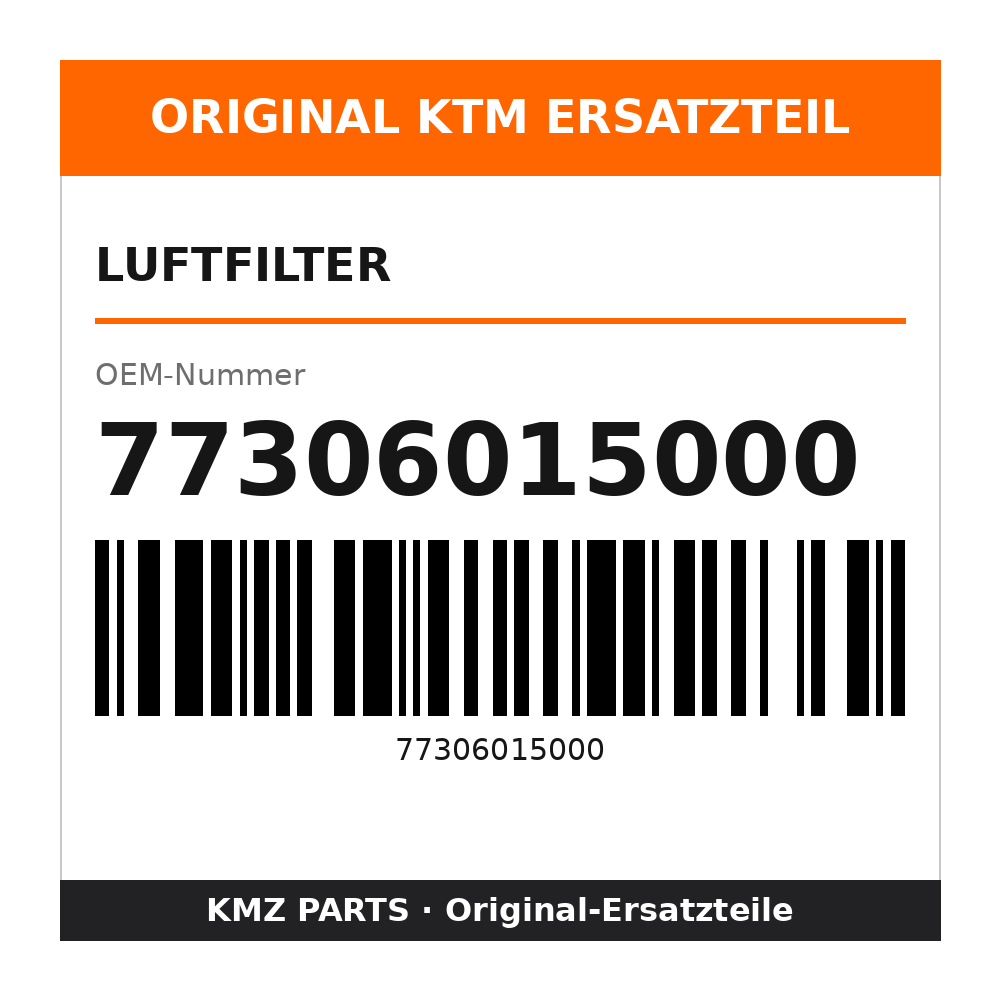 KTM Luftfilter 77306015000