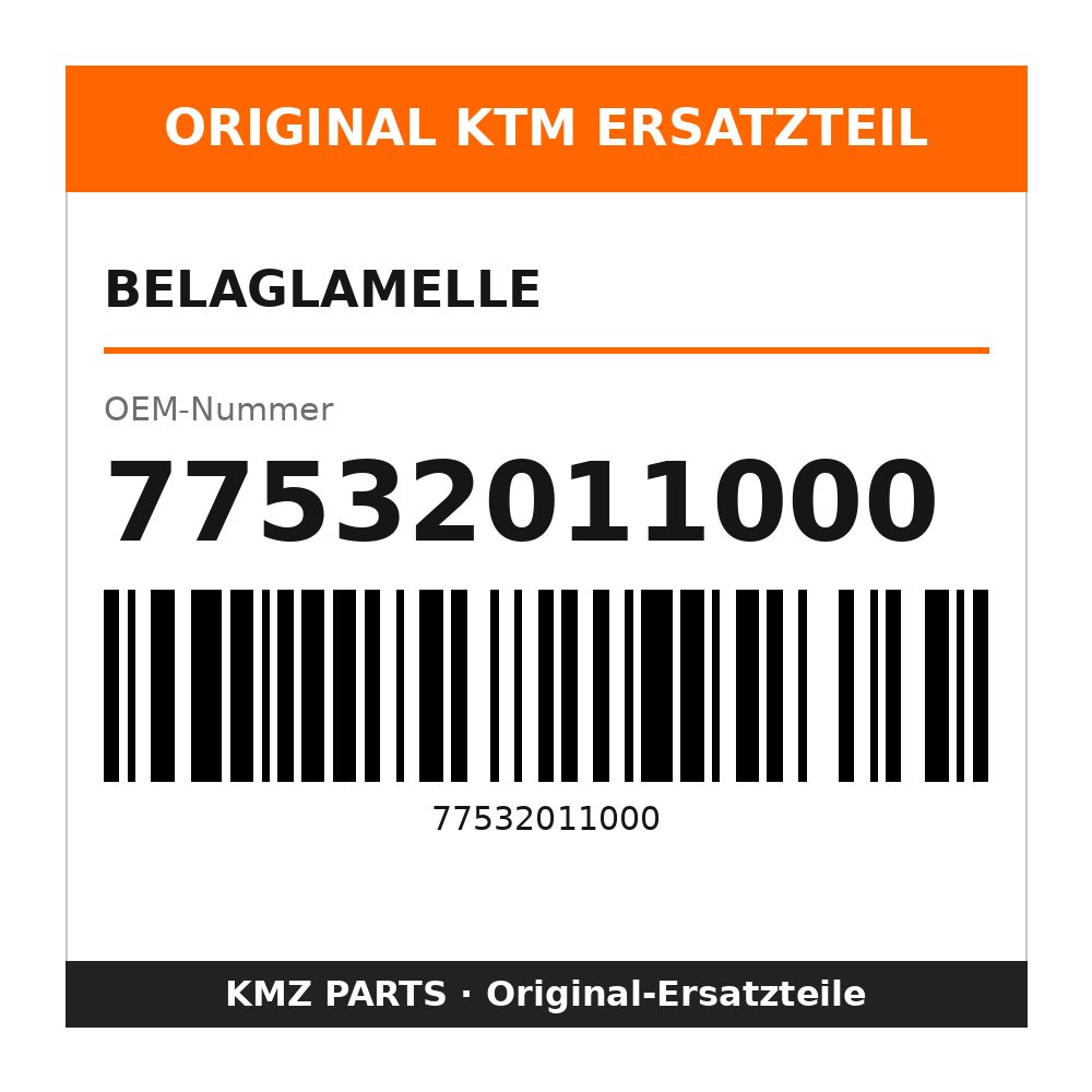 KTM Belaglamelle 77532011000