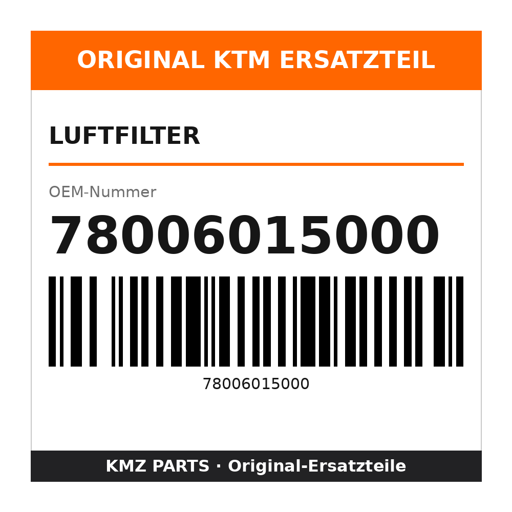 KTM Luftfilter 78006015000