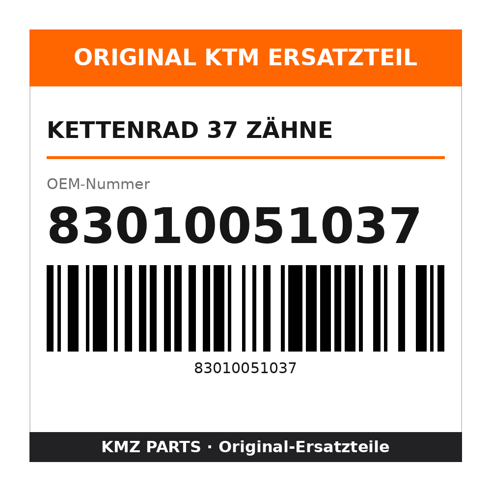 KTM Kettenrad 37 Zähne 83010051037