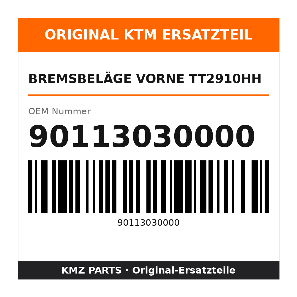 KTM Bremsbeläge vorne TT2910HH 90113030000