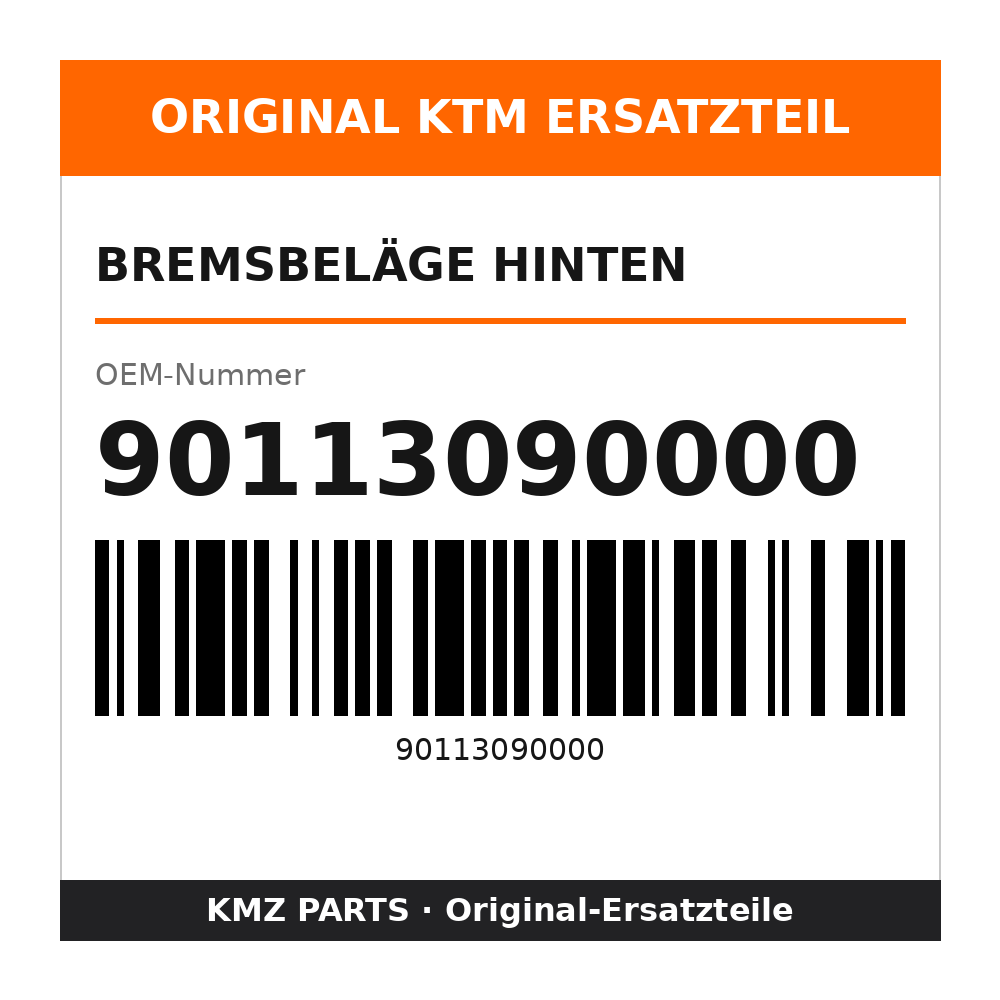 KTM Bremsbeläge hinten 90113090000