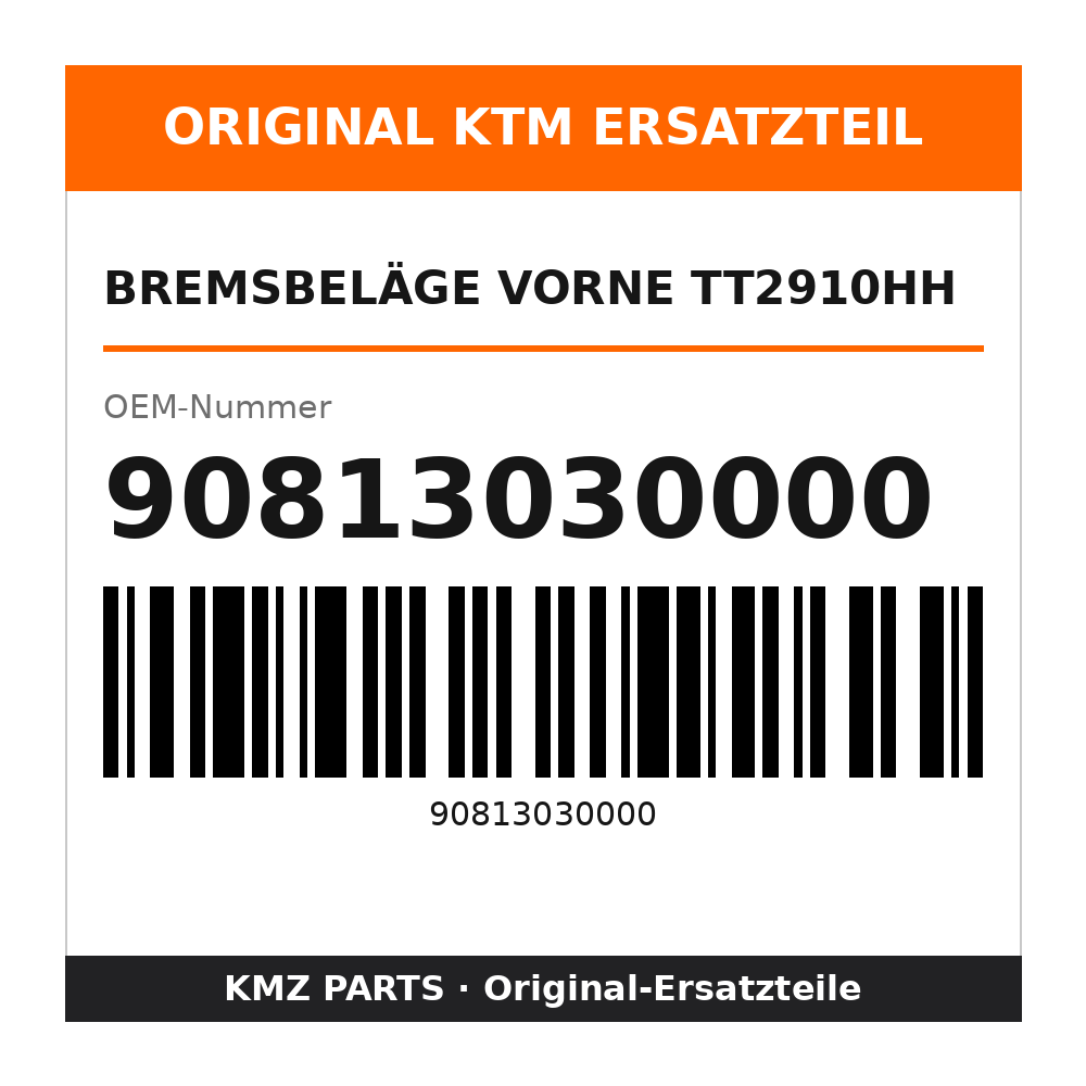 KTM Bremsbeläge vorne TT2910HH 90813030000