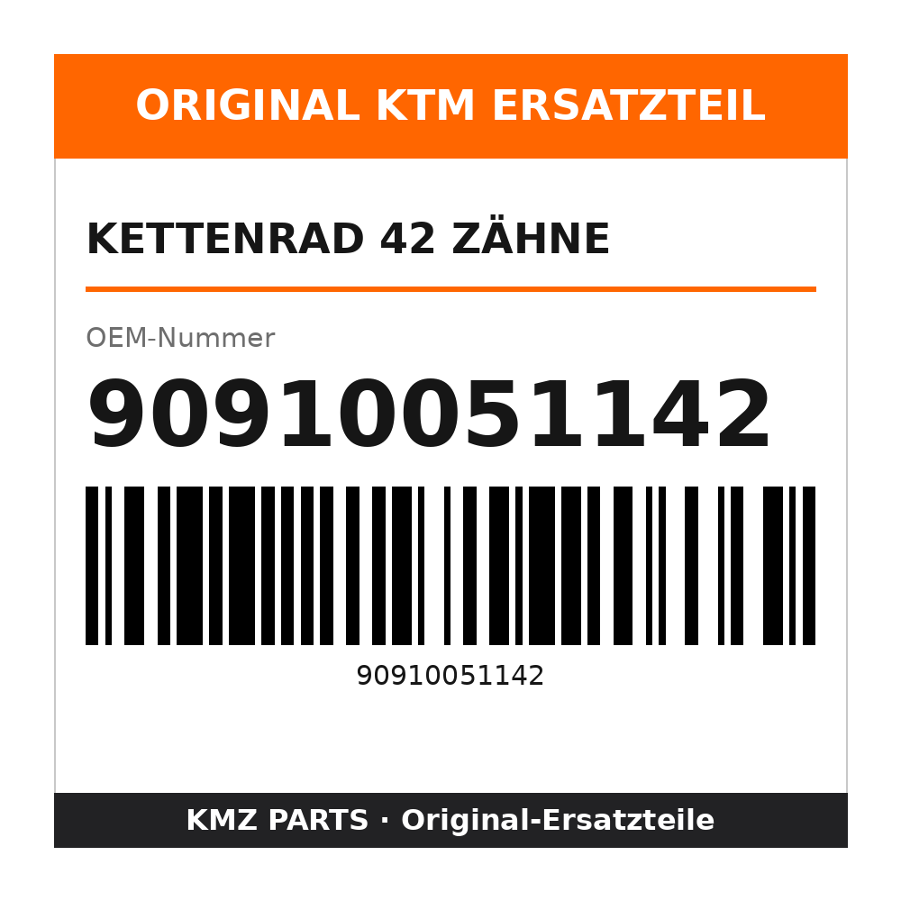 KTM Kettenrad 42 Zähne 90910051142