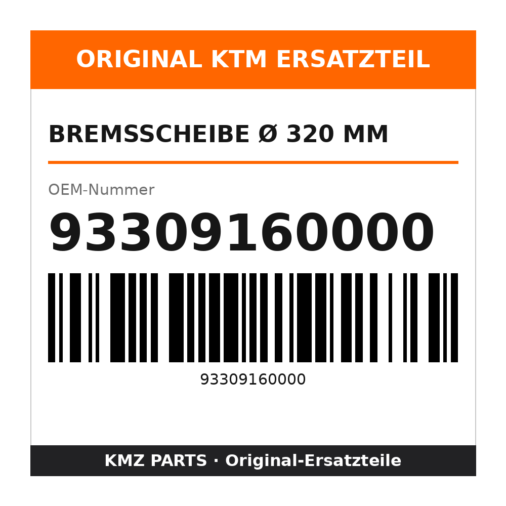 KTM Bremsscheibe Ø 320 mm 93309160000