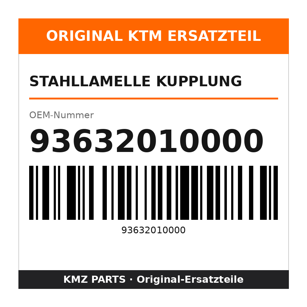 KTM Stahllamelle Kupplung 93632010000