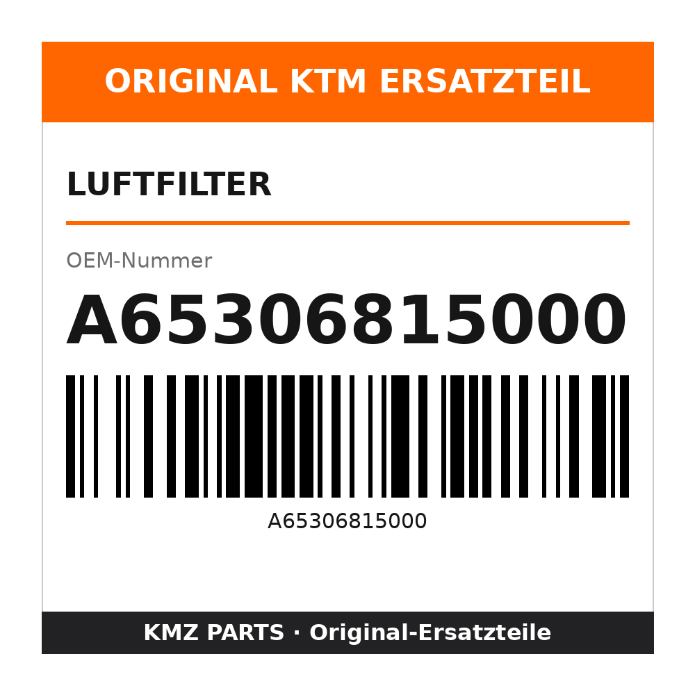 KTM Luftfilter A65306815000