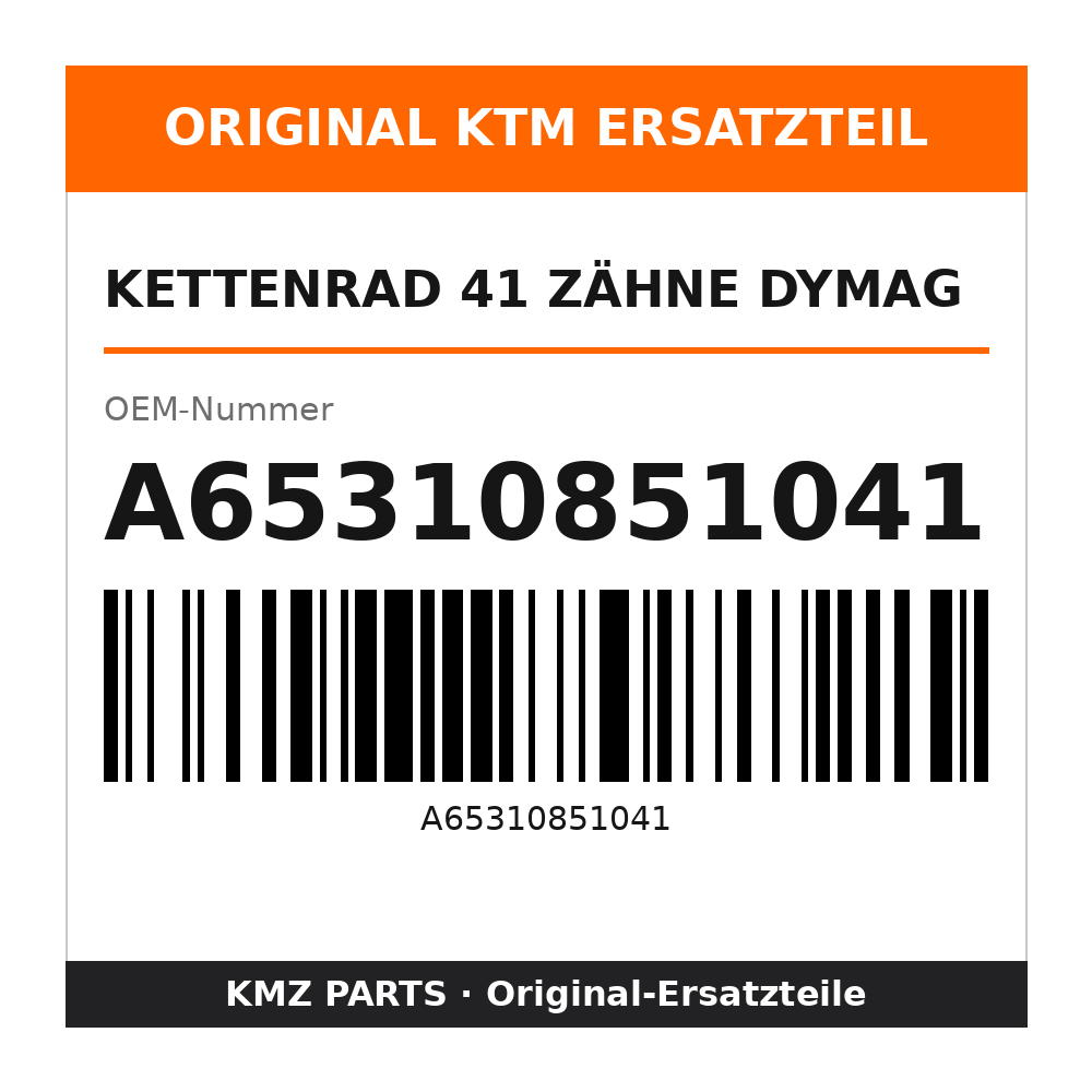 KTM Kettenrad 41 Zähne Dymag A65310851041