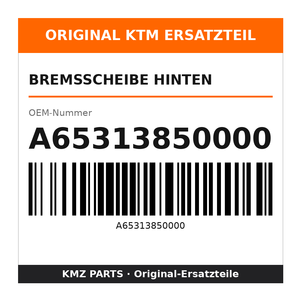 KTM Bremsscheibe hinten A65313850000