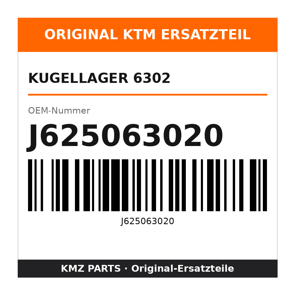 KTM Kugellager 6302 J625063020