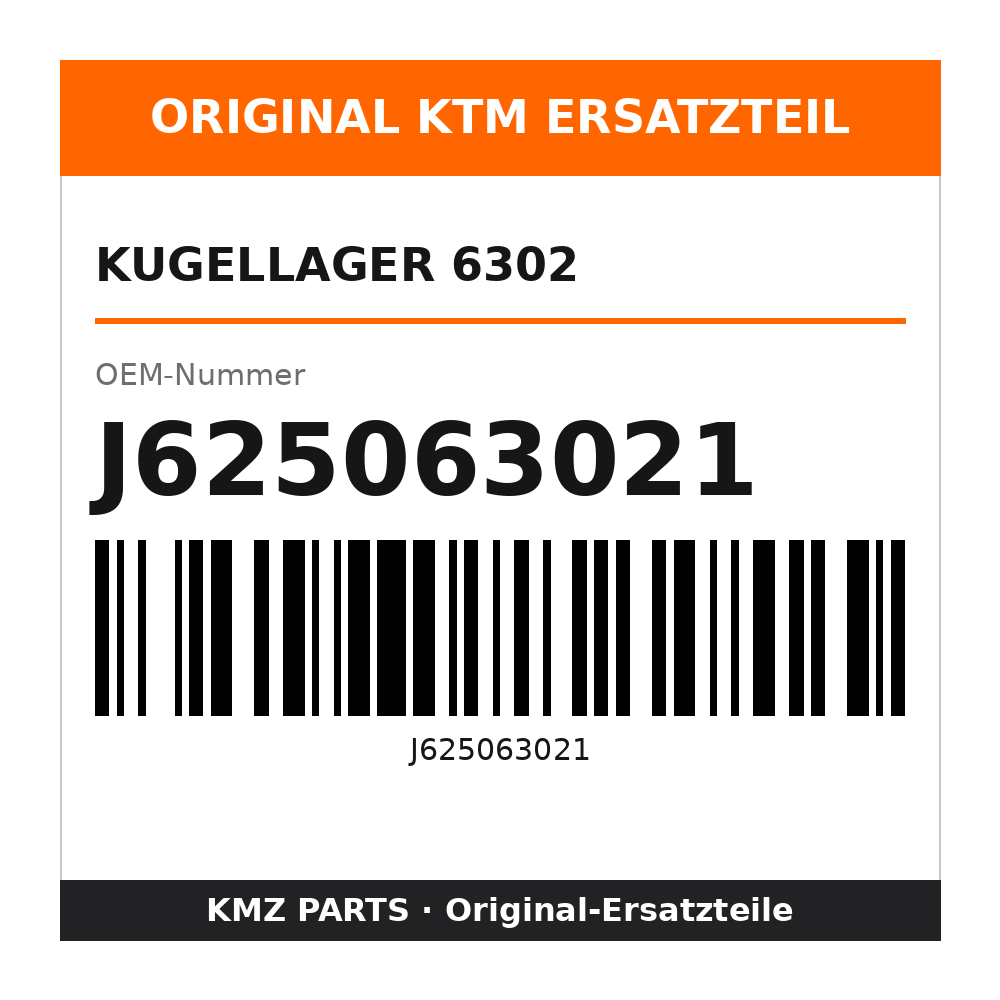 KTM Kugellager 6302 J625063021