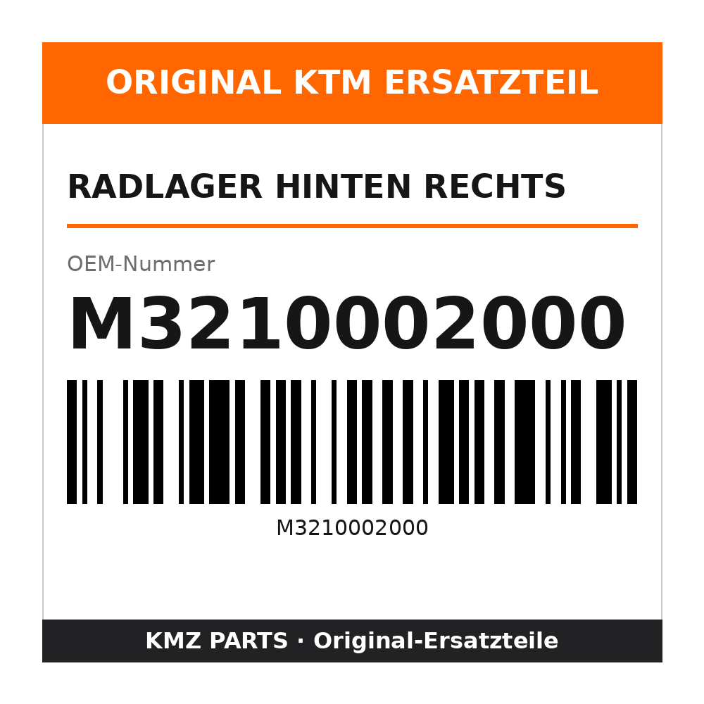 KTM Radlager hinten rechts M3210002000