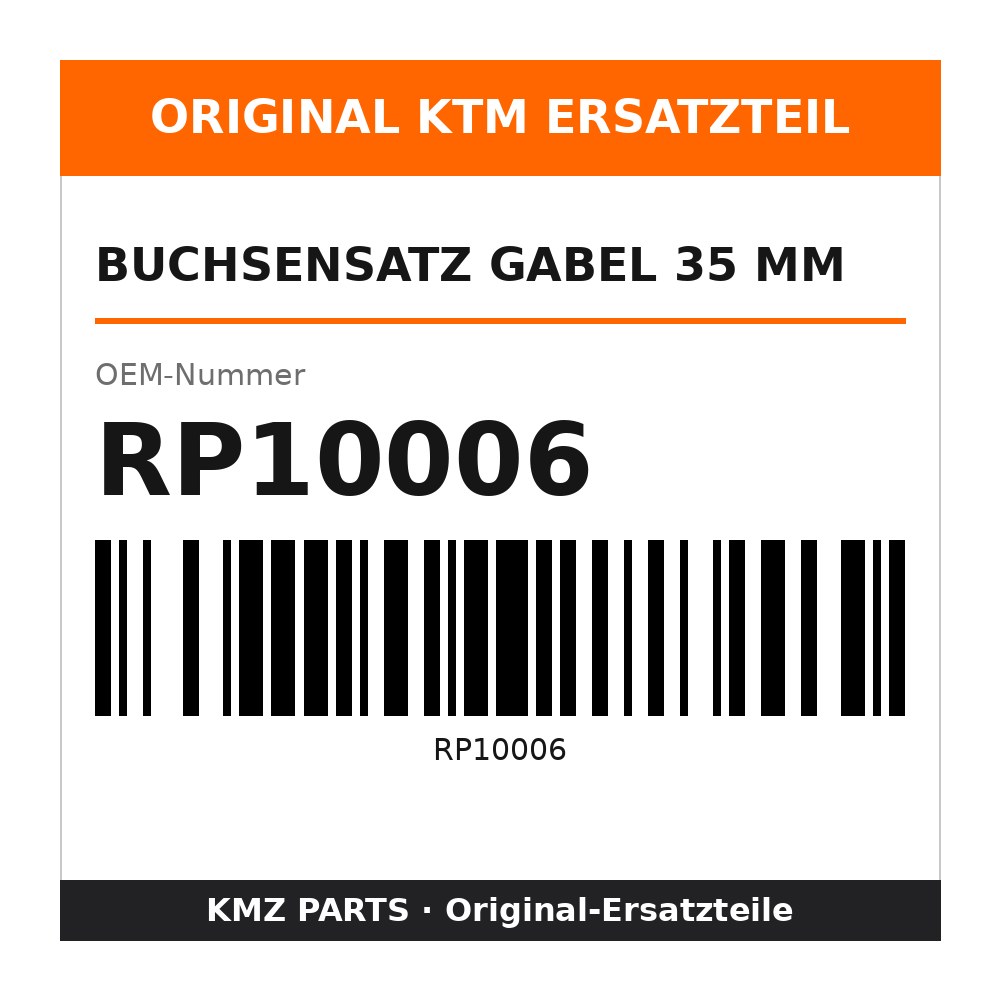 KTM Buchsensatz Gabel 35 mm RP10006