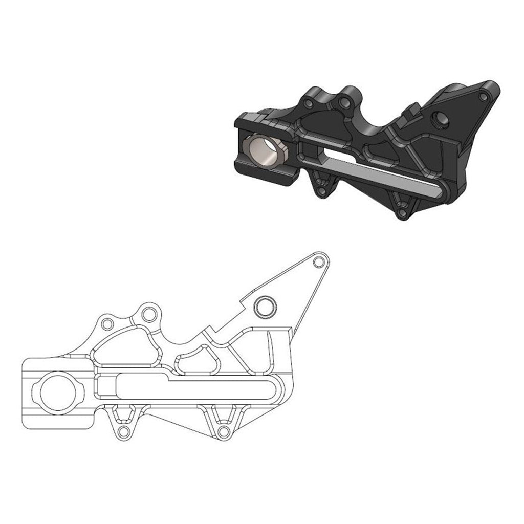 Moto-Master Bremssattel-Adapter Factory hinten 220 mm Ø schwarz (Art. m211108)