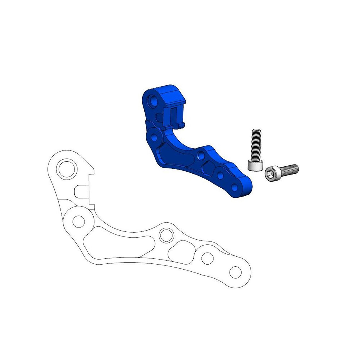 Moto-Master Bremssattel-Adapter f. OEM 260 mm Ø blau