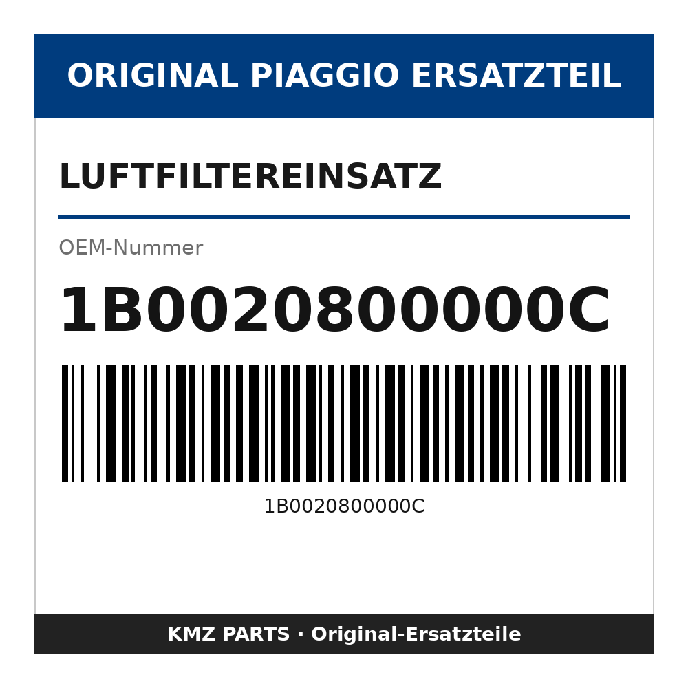 Piaggio Luftfiltereinsatz 1B0020800000C
