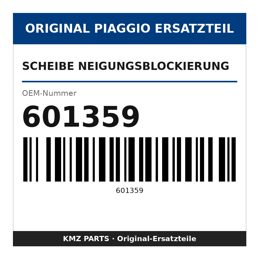 Piaggio Scheibe Neigungsblockierung 601359