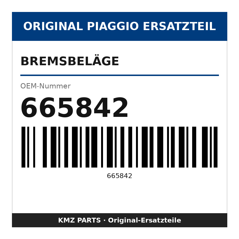 Piaggio Bremsbeläge 665842
