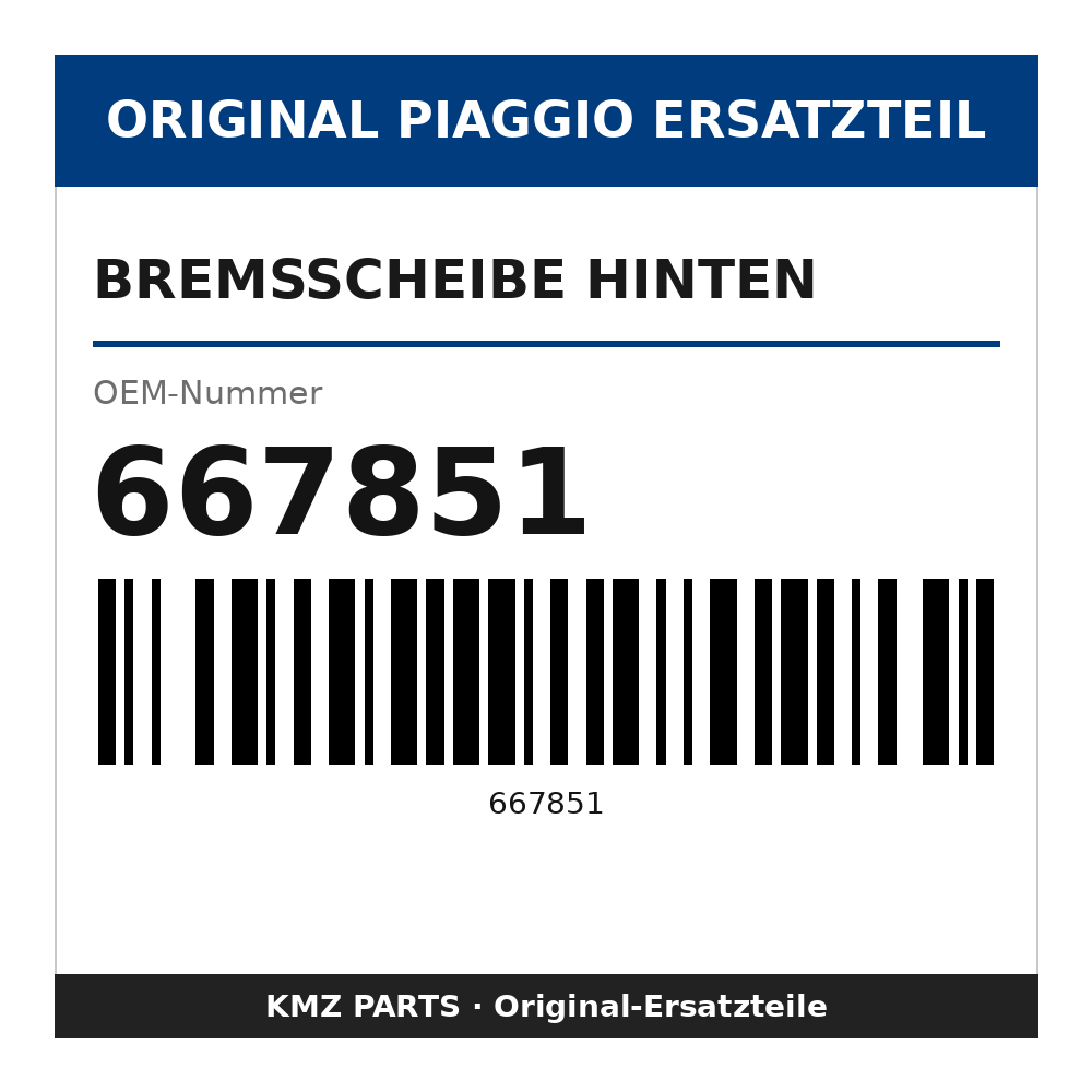 Piaggio Bremsscheibe hinten 667851