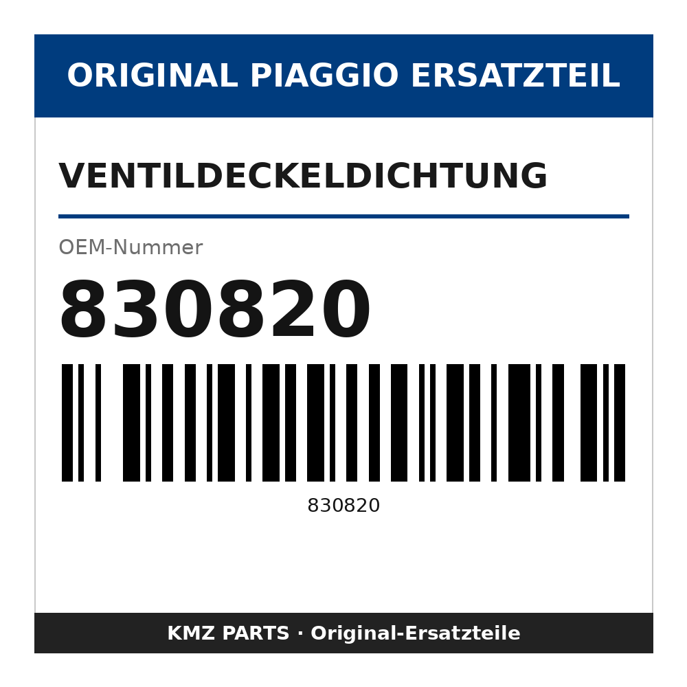 Piaggio Ventildeckeldichtung 830820