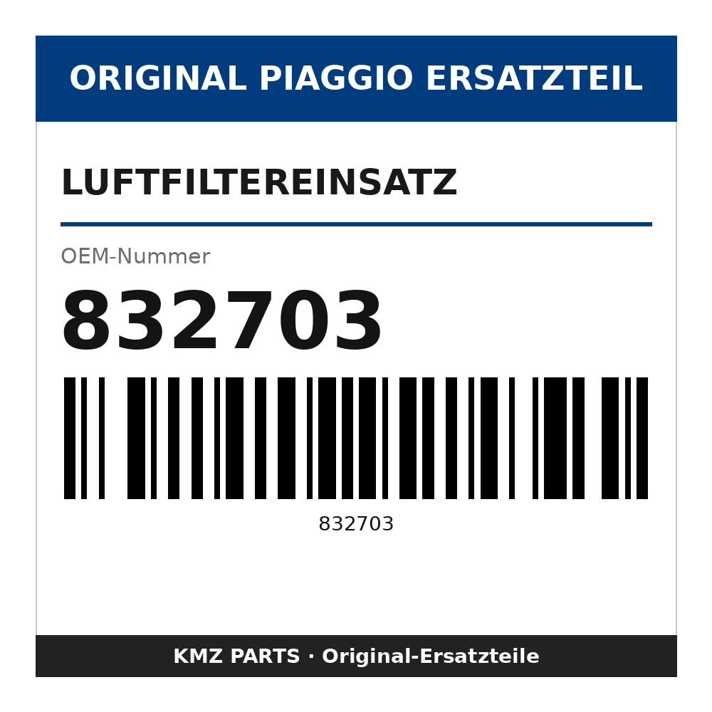 Piaggio Luftfiltereinsatz 832703